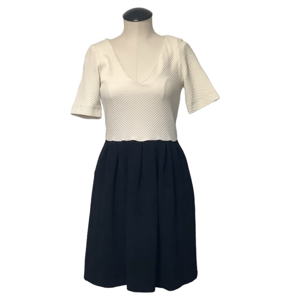 GANNI Colorblock‎ Textured Knit V-Neck Midi Dress Size S